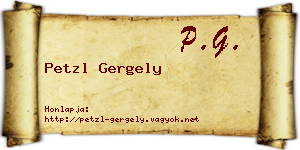 Petzl Gergely névjegykártya